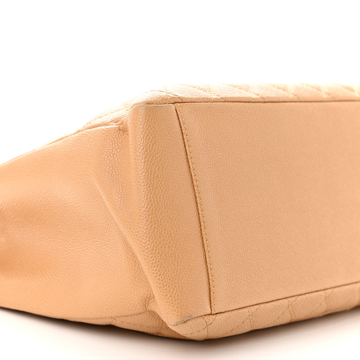 Caviar Quilted Grand Shopping Tote GST Dark Beige