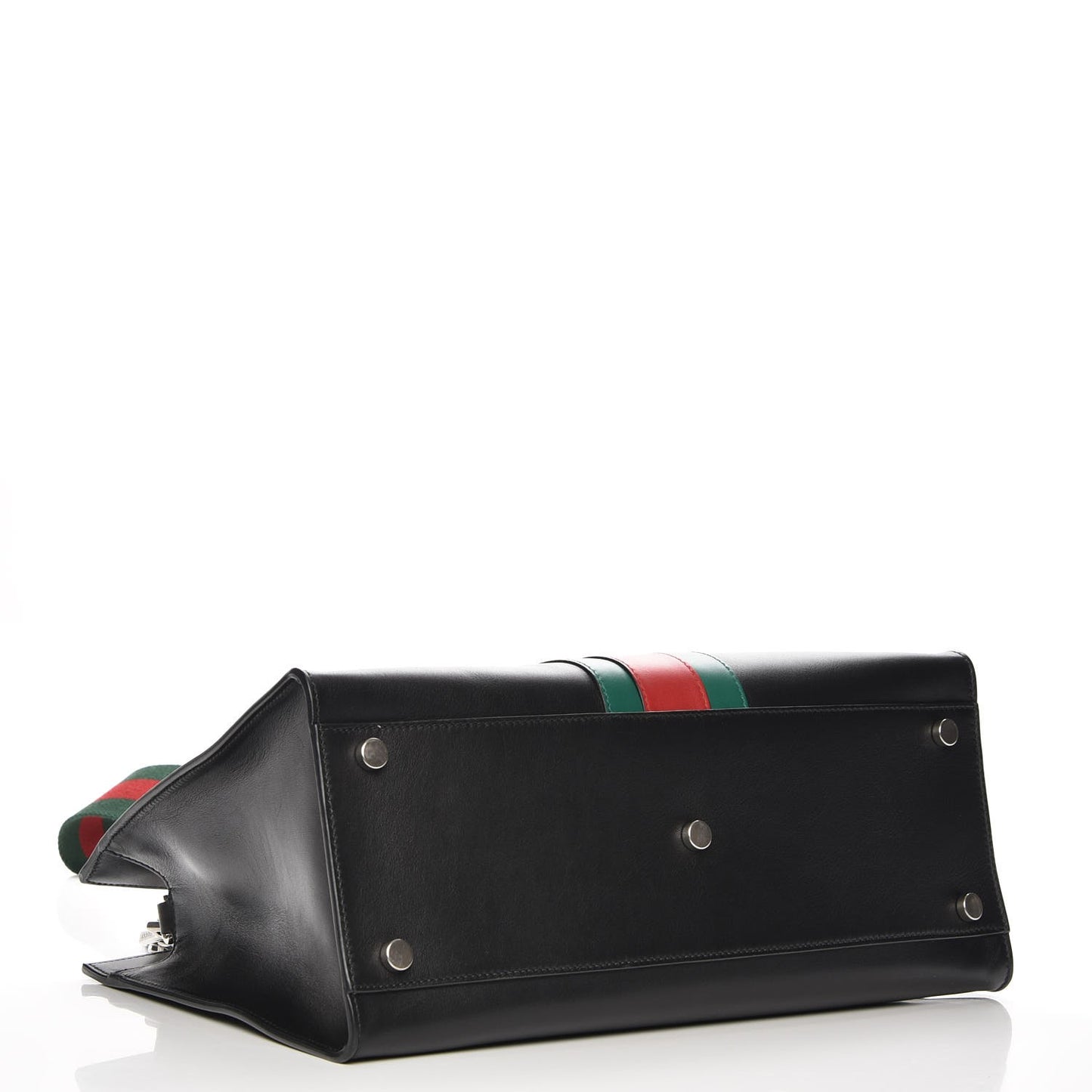 Calfskin Web Stripe Large Dionysus Tote Bag Black