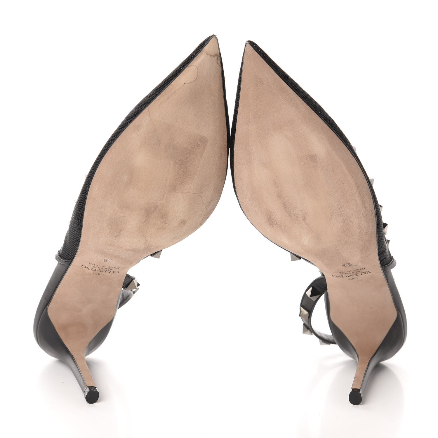 Valentino Garavani Mesh Rockstud Half D'Orsay Slingback 85mm Pumps 38 Black 6 of 9