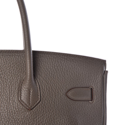 Hermes Taurillon Clemence Birkin 35 Taupe 30 of 33