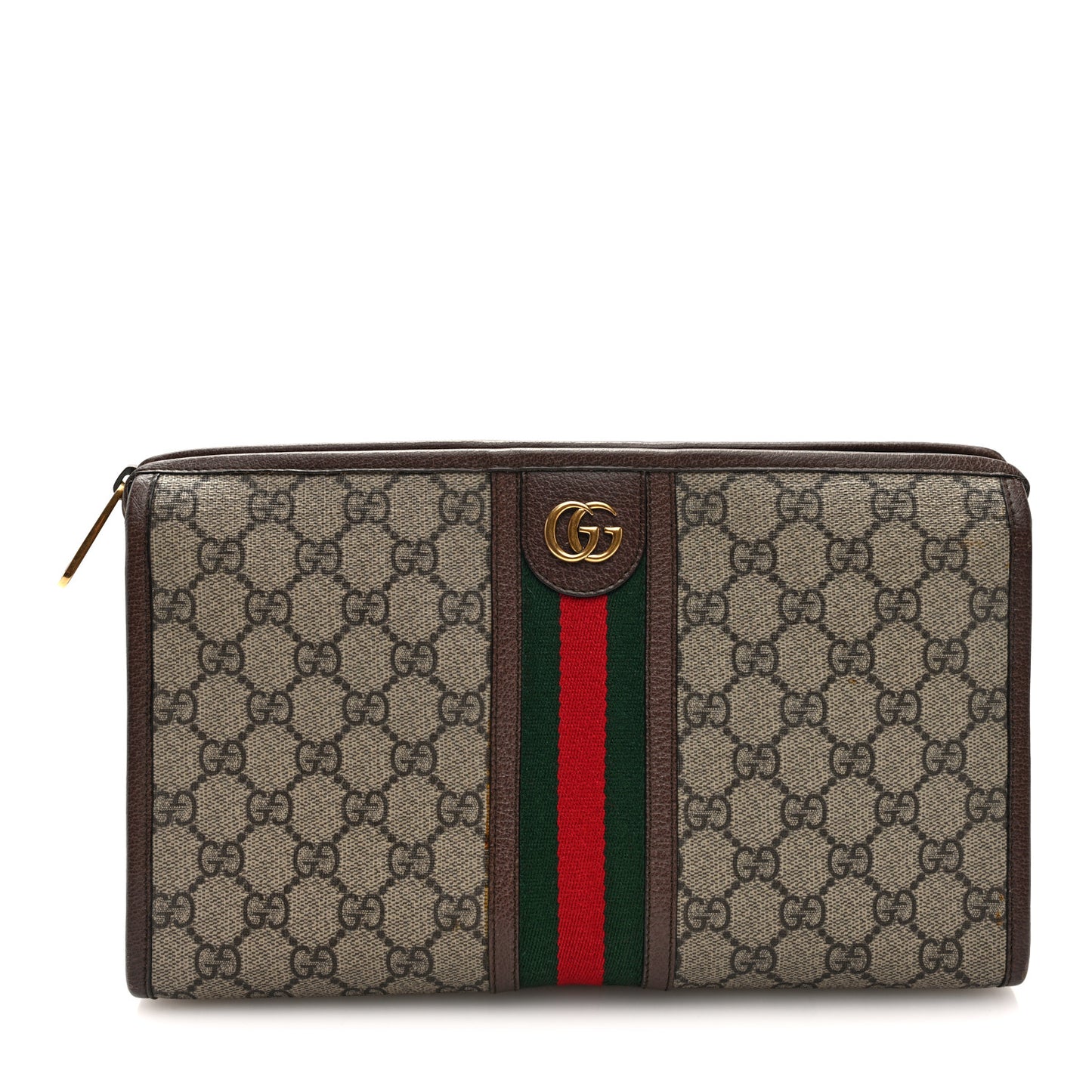 GG Supreme Monogram Web Ophidia GG Toiletry Case Beige New Acero