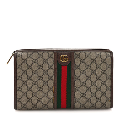 Gucci GG Supreme Monogram Web Ophidia GG Toiletry Case Beige New Acero 1 of 7