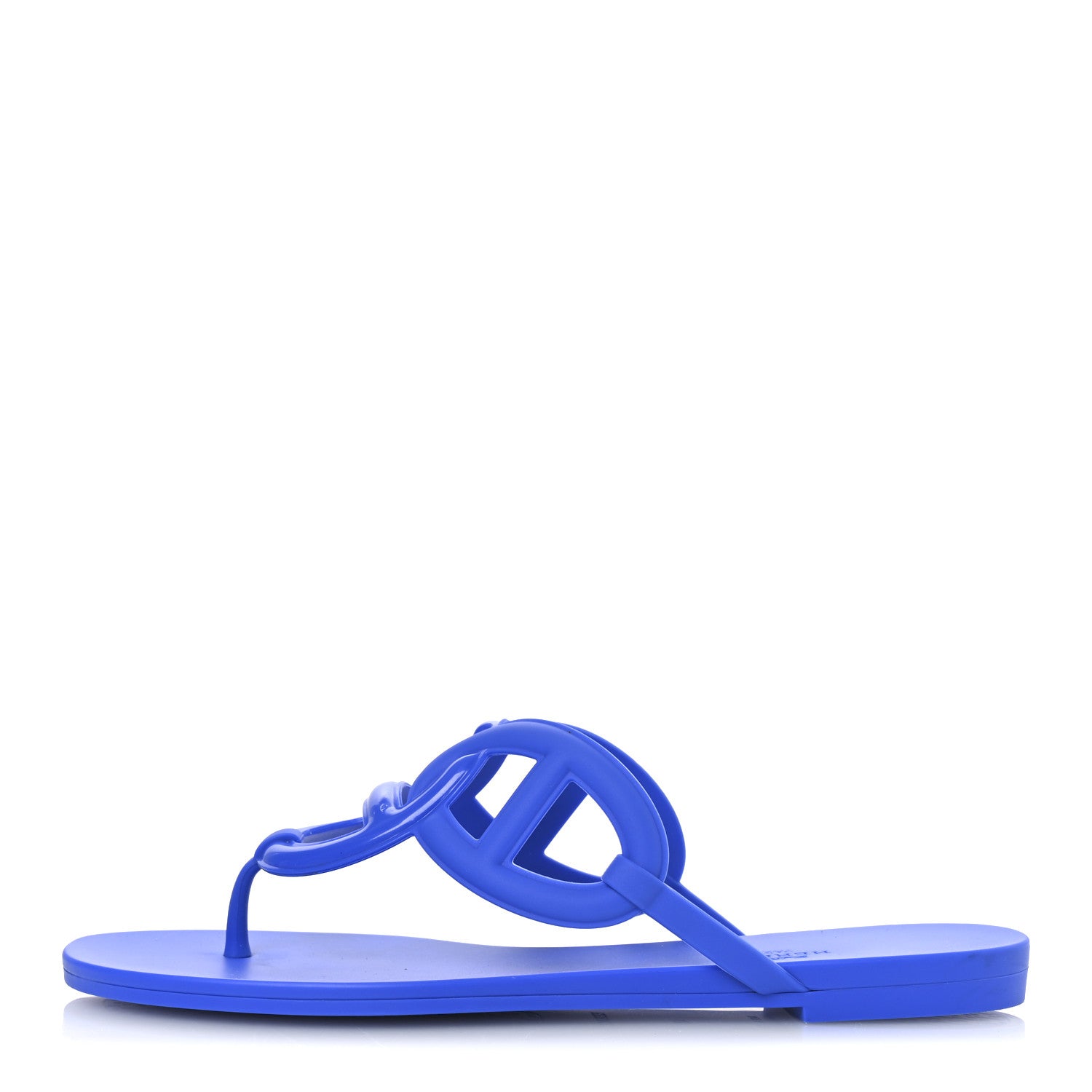 Hermes Rubber Womens Egerie Sandals 40 Bleu Outremer 1 of 11