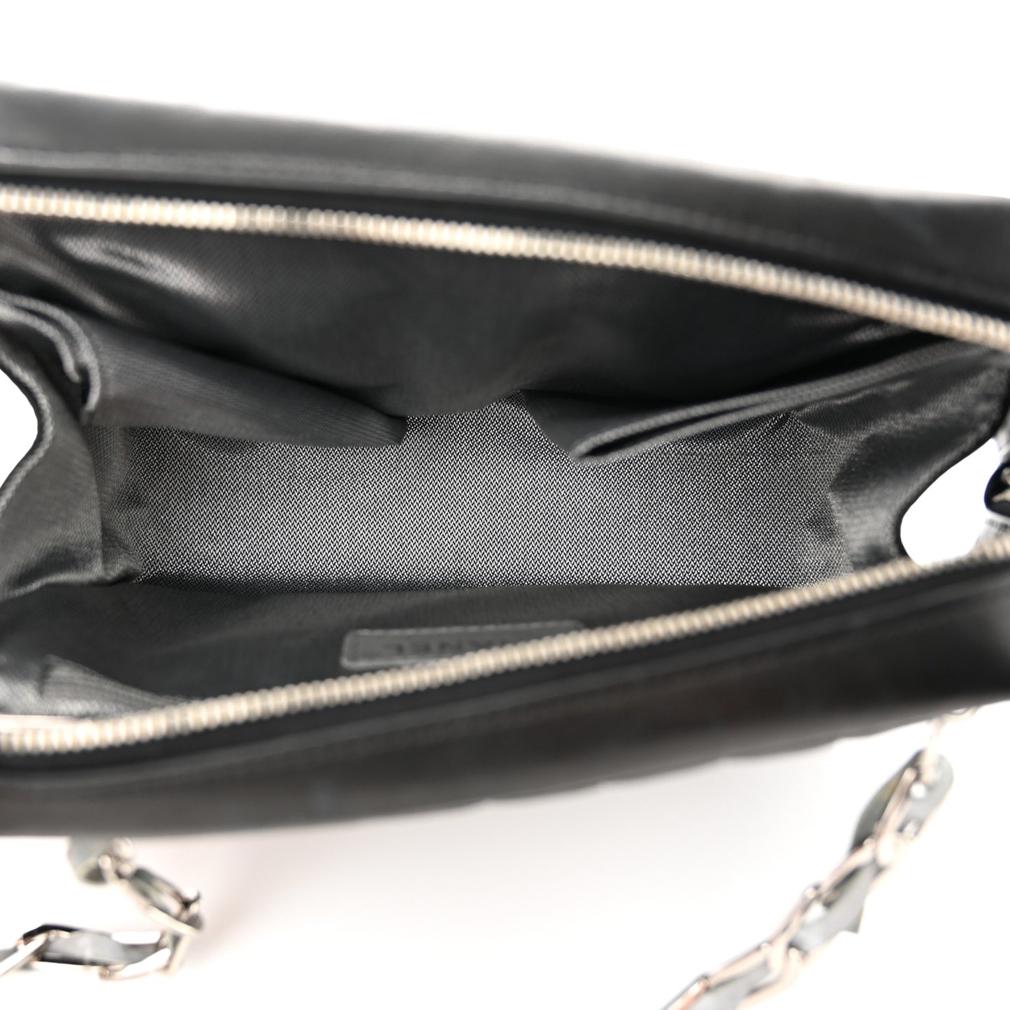 Lambskin Vertical Quilted Mademoiselle Small Camera Case Black