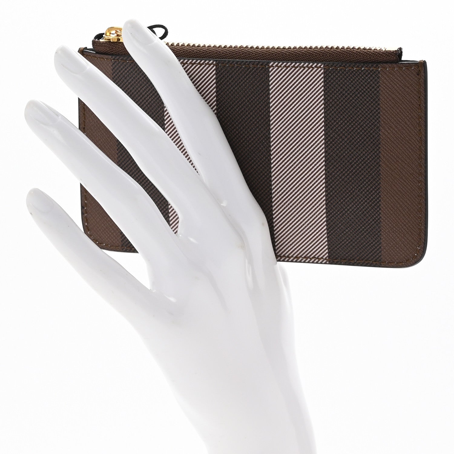 Burberry Kelbrook Exaggerated Check Canvas Card Case Birch Brown 2 of 6
