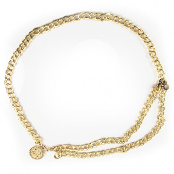 Gold Black Chain Medallion Belt