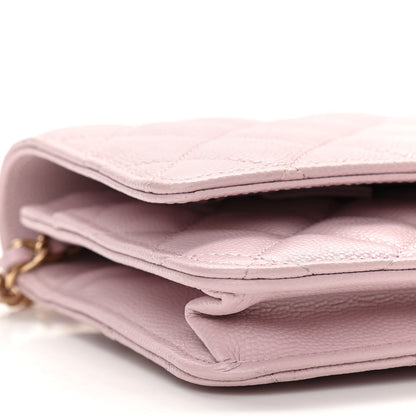 Chanel Caviar Quilted Coco Candy Wallet On Chain WOC Light Pink 9 of 11