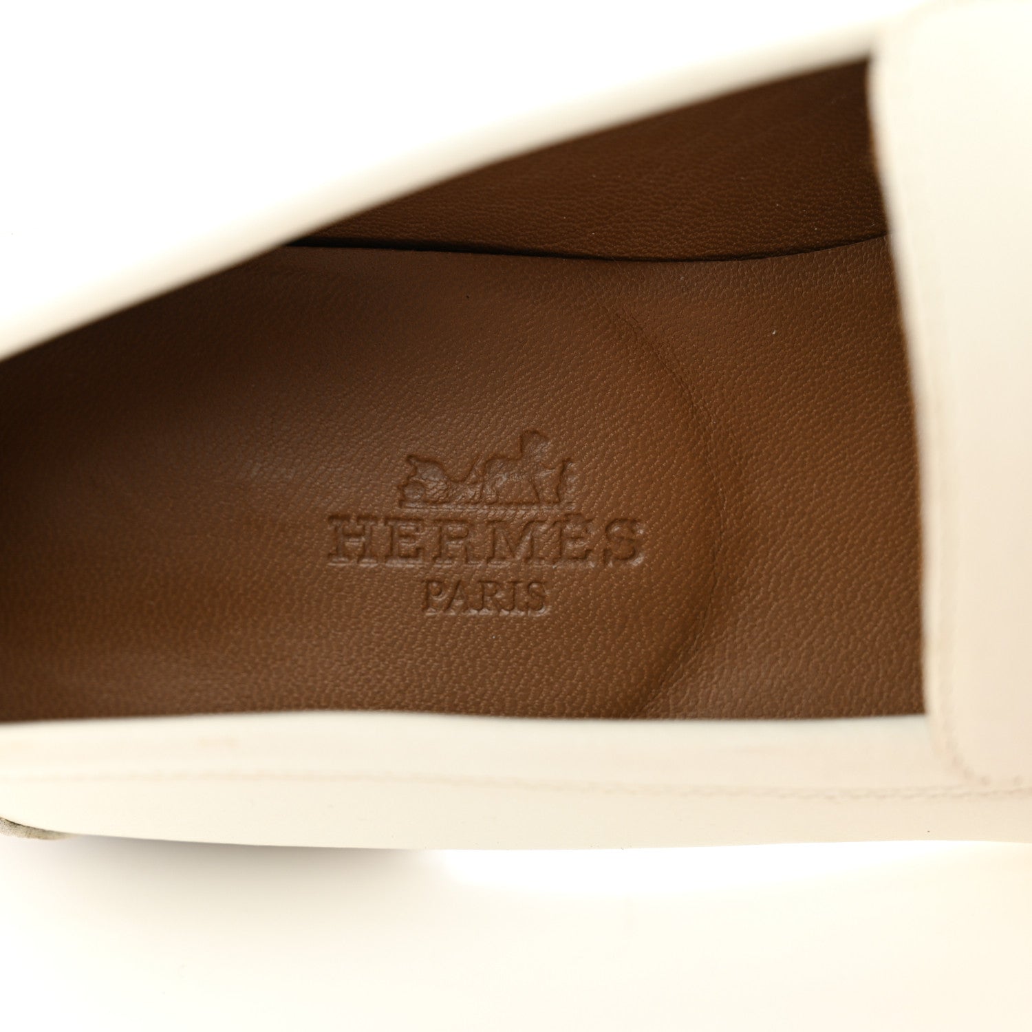 Hermes Calfskin Womens Royal Loafers 36 White 7 of 13