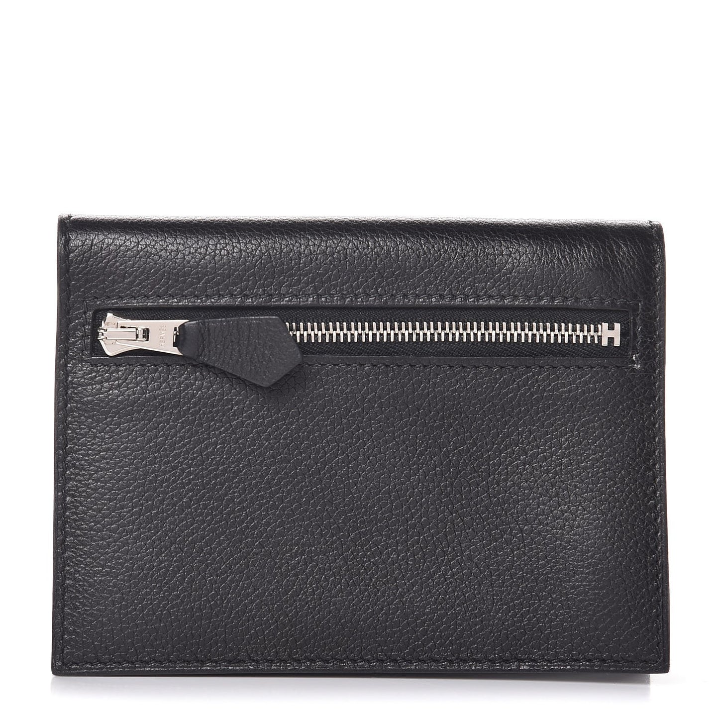 Taurillon Clemence Zip Zap Bi-Fold Wallet Black
