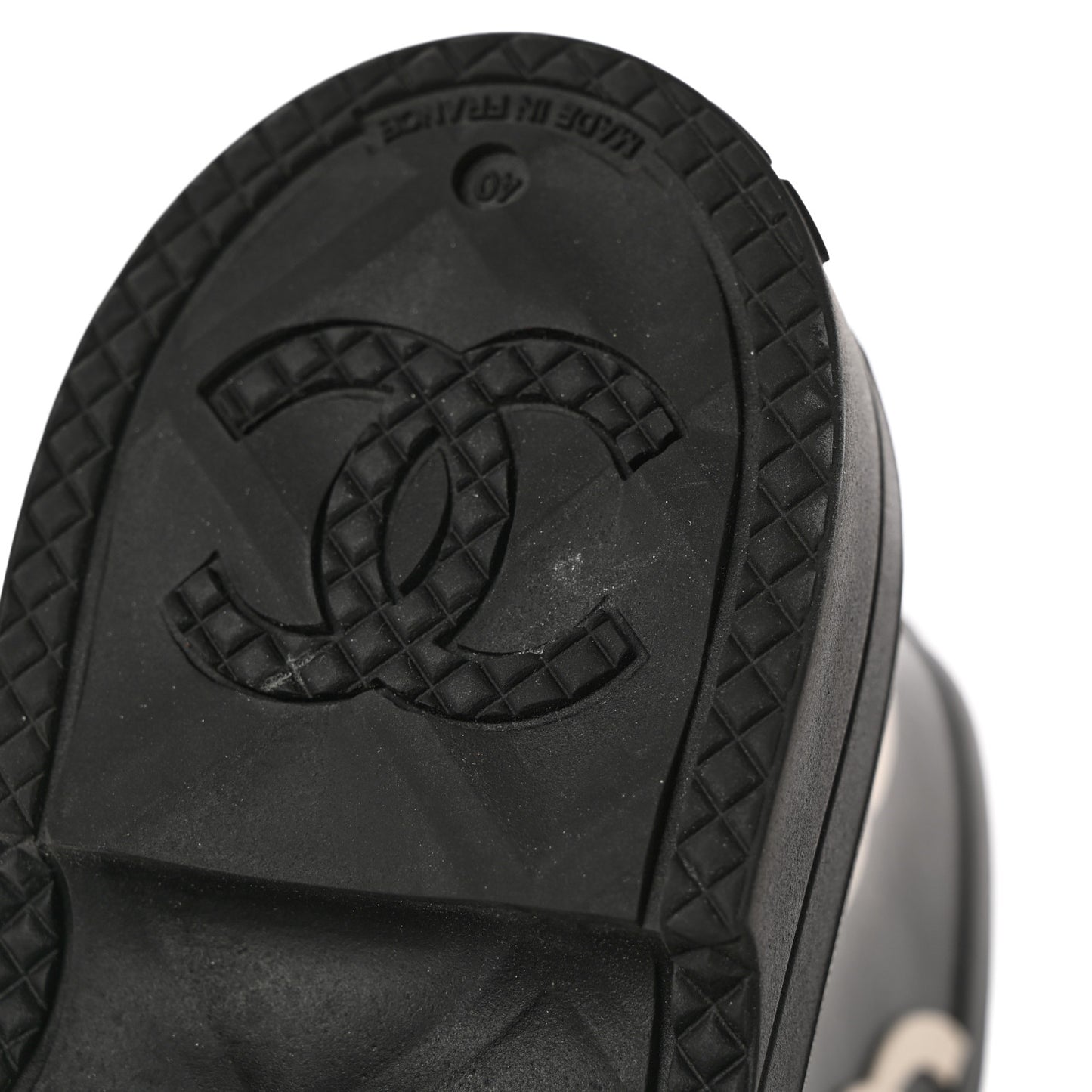 Rubber CC Print Boots 40 Black