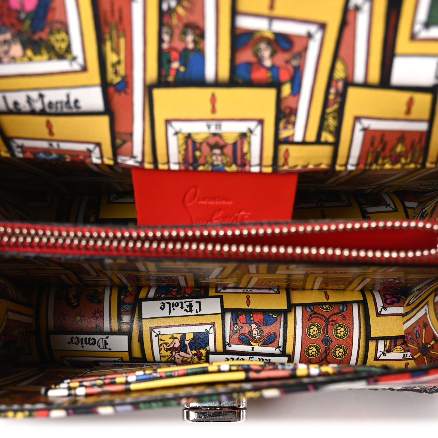 Christian Louboutin Crepe Satin Elisa Mini Tarot Shoulder Bag Multicolor Black 5 of 11