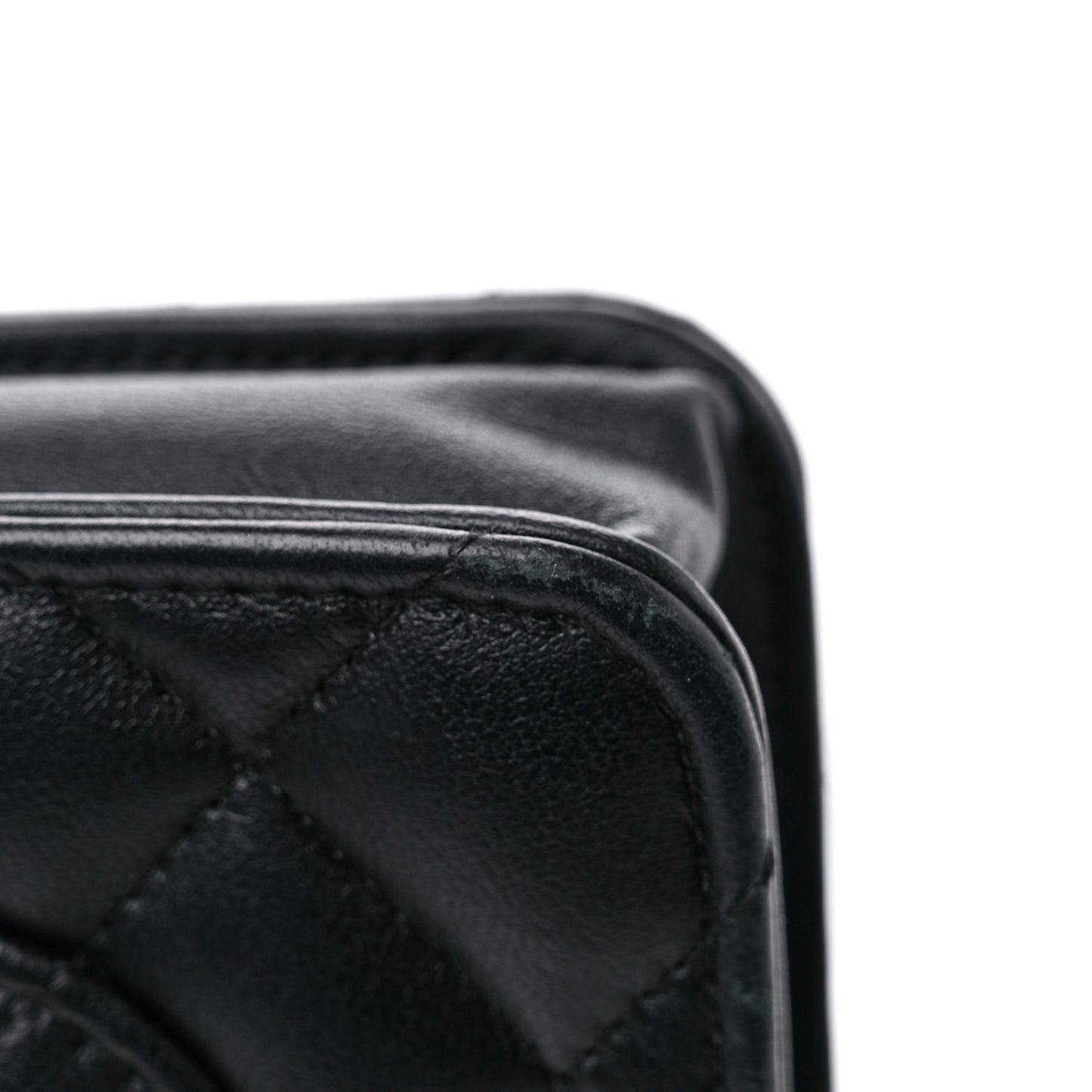 Lambskin Quilted Wallet On Chain WOC Black