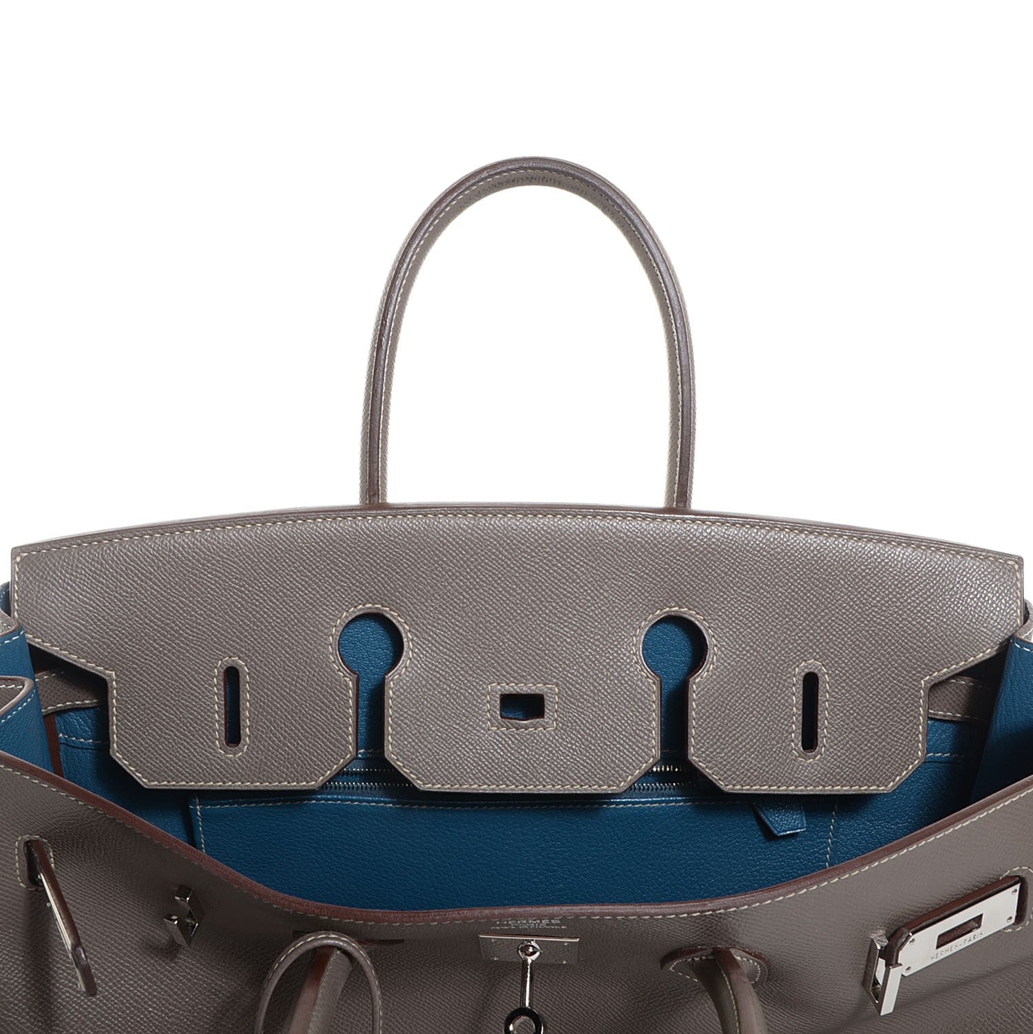 Hermes Epsom Candy Birkin 35 Etain Bleu Thalassa 3 of 23