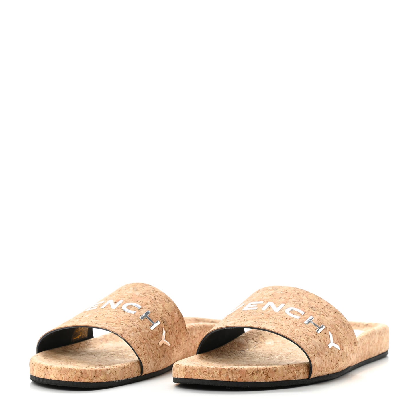 Cork Logo Slide Sandals 38 Natural