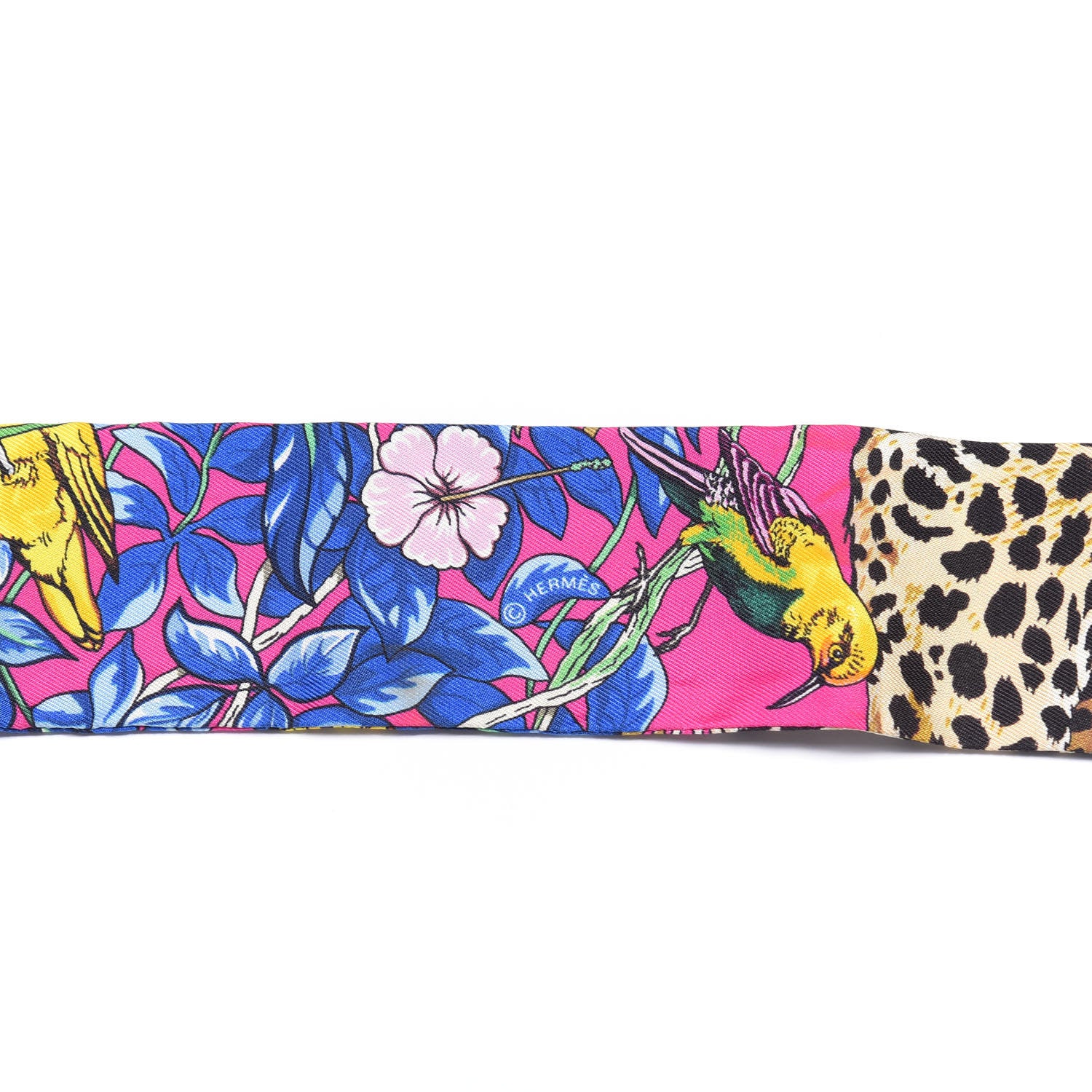 Hermes Silk Jungle Love Love Twilly Rose Vif Bleu Roy 4 of 4
