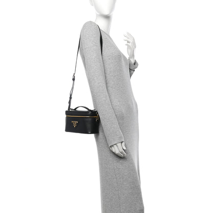 Prada Vitello Daino Mini Vanity Top Handle Bag Black 2 of 11