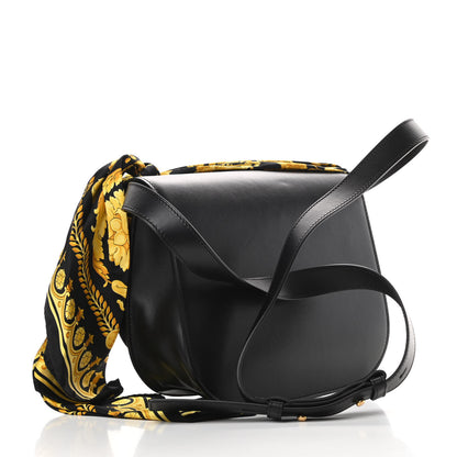 Versace Borsa Vitello Barocco Scarf Sash Shoulder Bag Black Multicolor 3 of 10