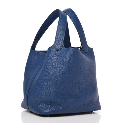 Hermes Taurillon Clemence Picotin Lock 22 MM Deep Bleu 3 of 9