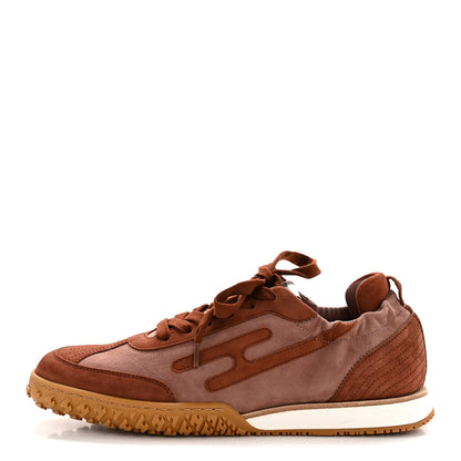 Hermes Suede Goatskin Jet Sneakers 37 Rose Antique Rouge Sepia 1 of 10