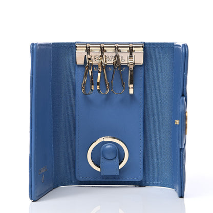 Chanel Lambskin Quilted 4 Key Holder Blue 5 of 7