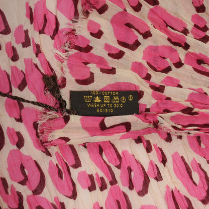 Louis Vuitton Cotton Leopard Pareo Blanc Corail 6 of 6
