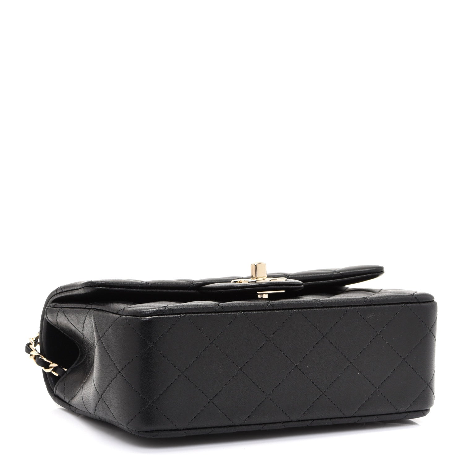 Chanel Lambskin Quilted Mini Top Handle Rectangular Flap Black 4 of 10