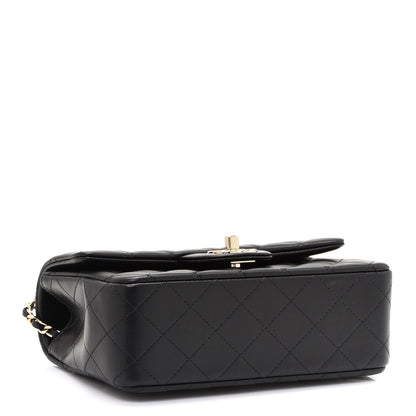 Chanel Lambskin Quilted Mini Top Handle Rectangular Flap Black 4 of 10