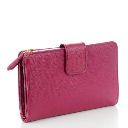 Prada Saffiano Metal Compact Wallet Ametista 3 of 7