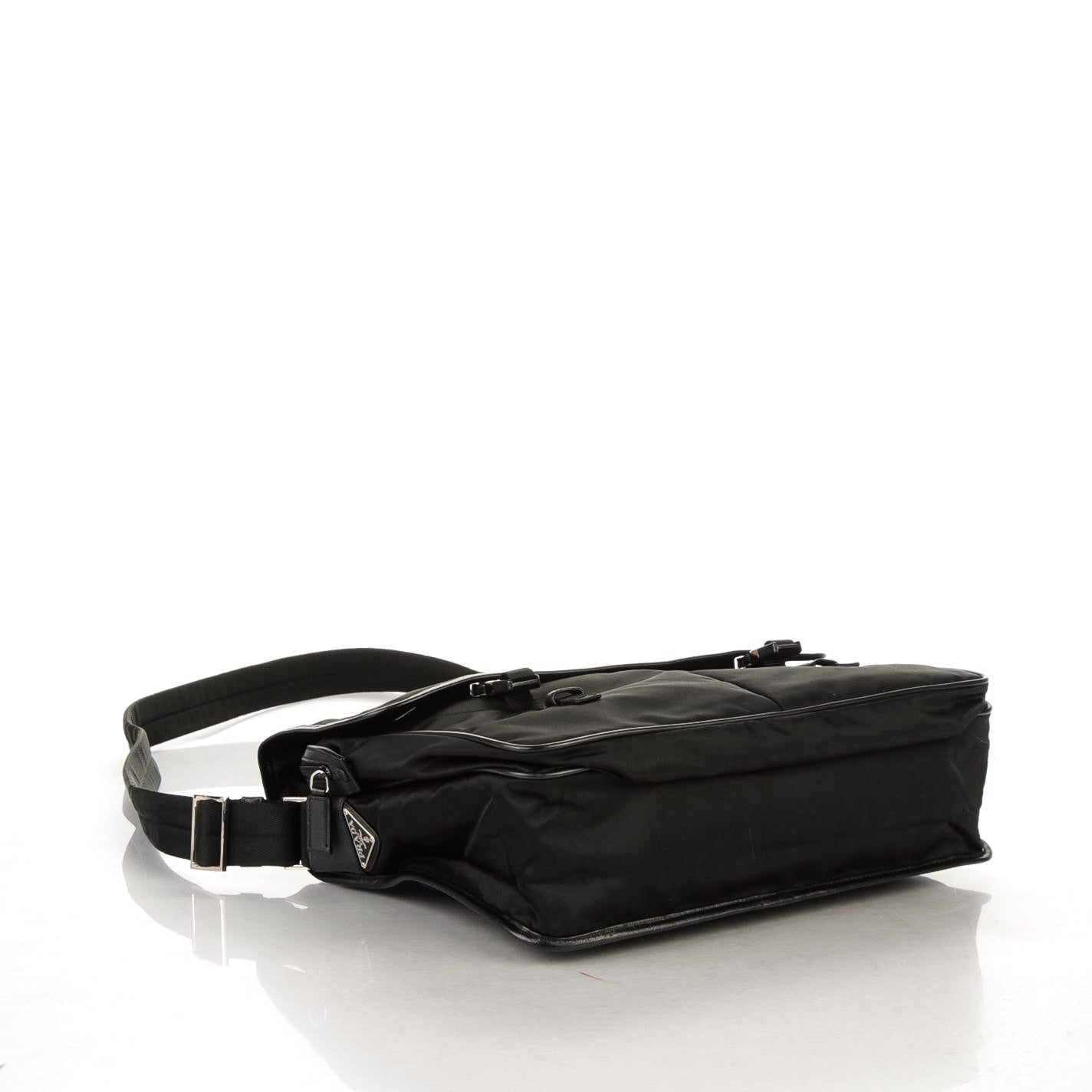 Prada Tessuto Nylon Saffiano Messenger Bag Nero Black 4 of 7
