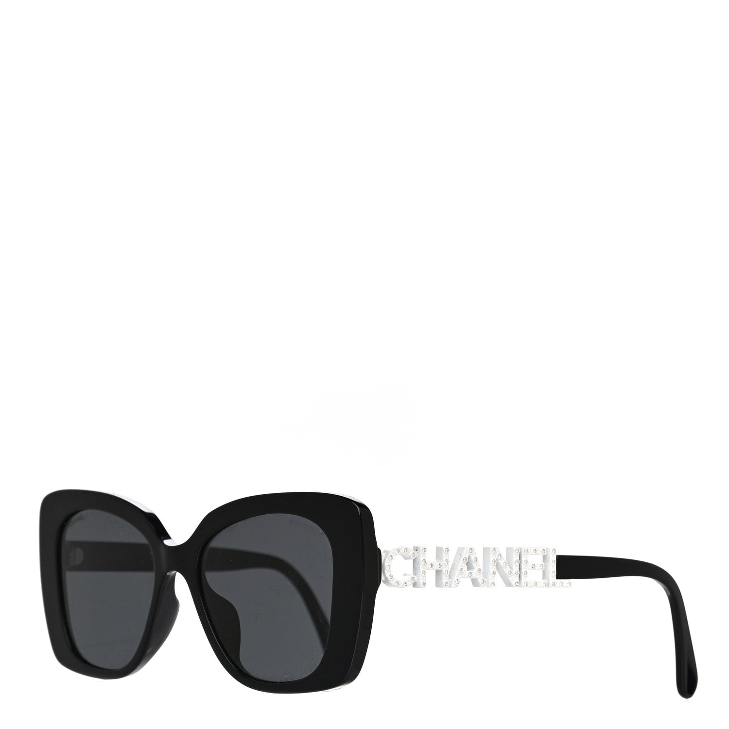 Chanel Acetate Strass Square Sunglasses 5422-B-A Black White 1 of 11