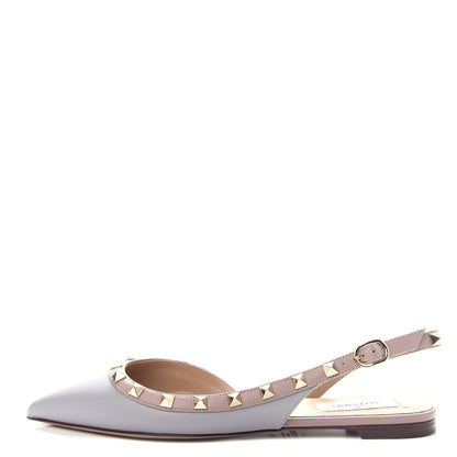 Valentino Garavani Nappa Rockstud Slingback Flats 36 Pastel Grey Poudre 1 of 11