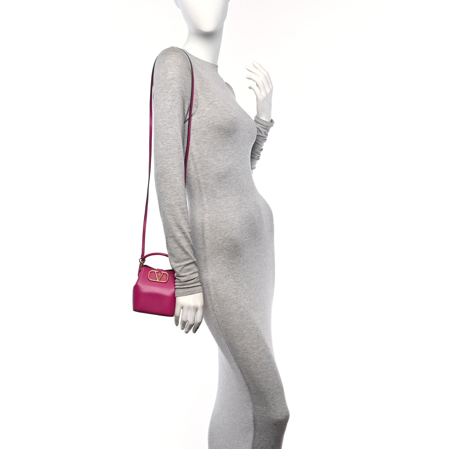 Valentino Garavani Nappa Mini Vlogo Bucket Bag Rose Violet 2 of 10