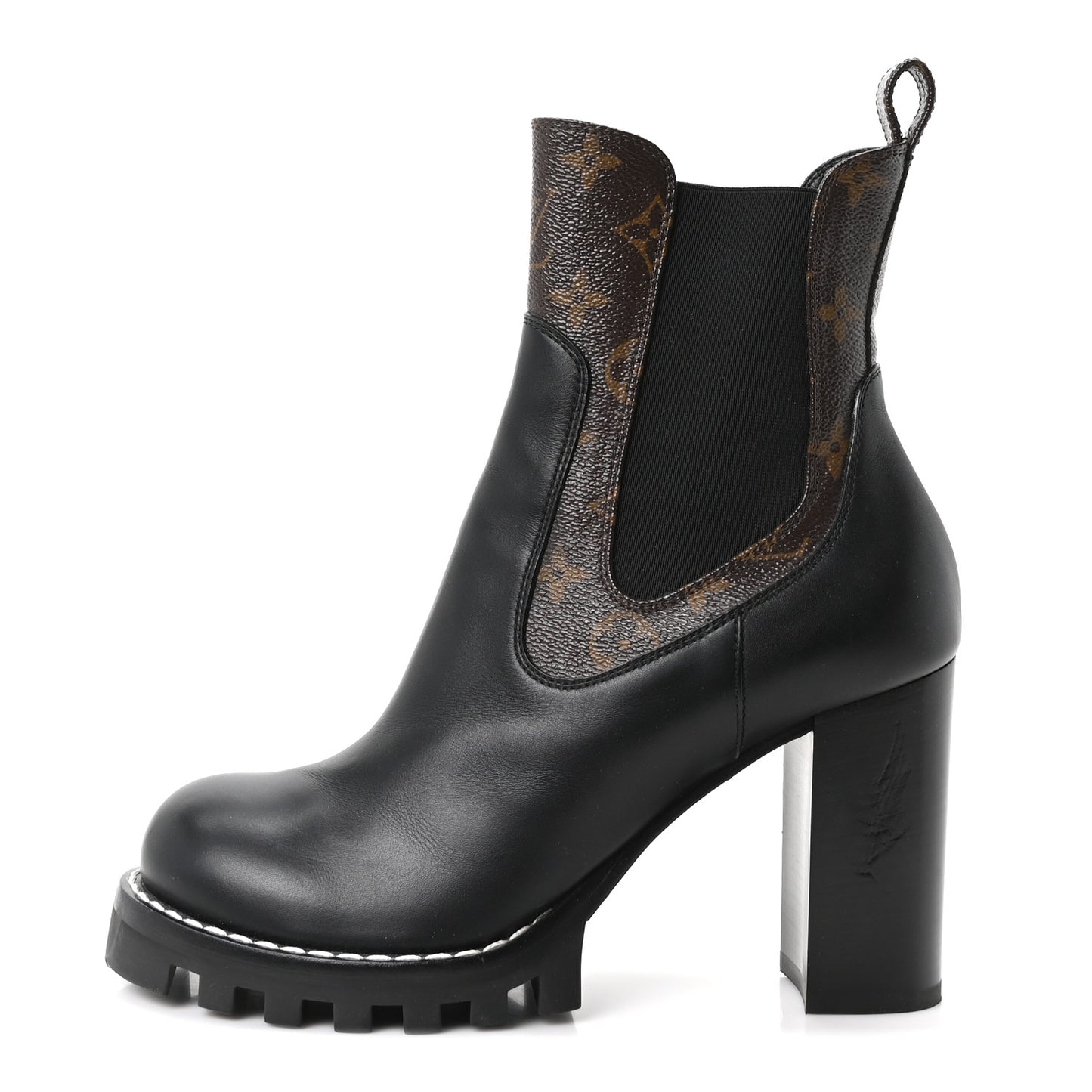 Calfskin Monogram Star Trail Chelsea Ankle Boots 40 Black