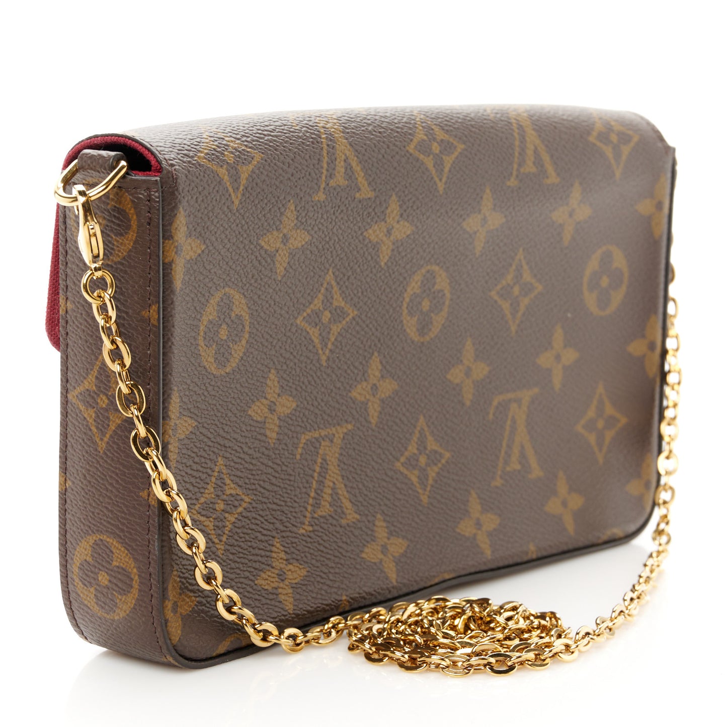 Monogram Pochette Felicie Chain Wallet Fuchsia