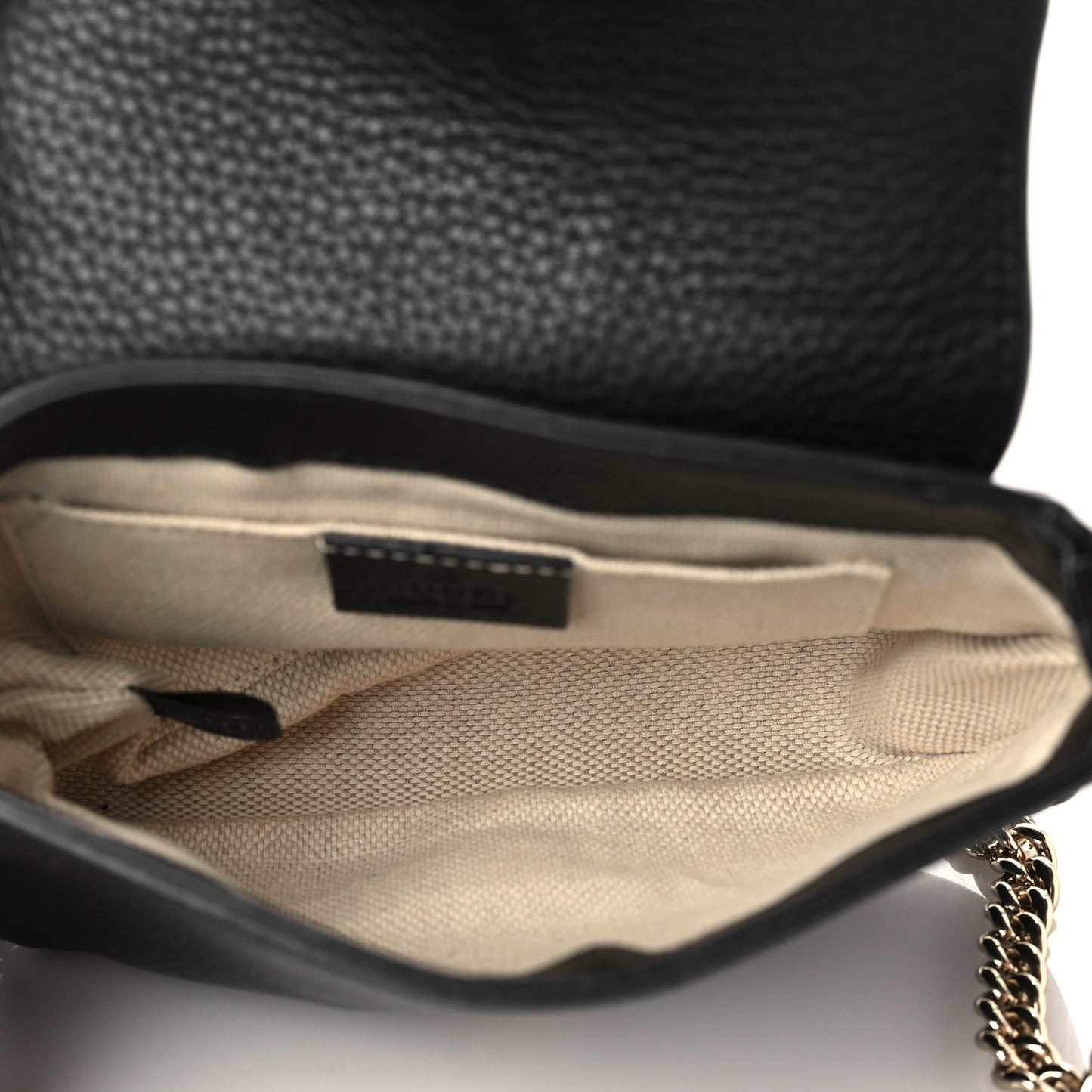 Pebbled Calfskin Small Soho Flap Crossbody Black