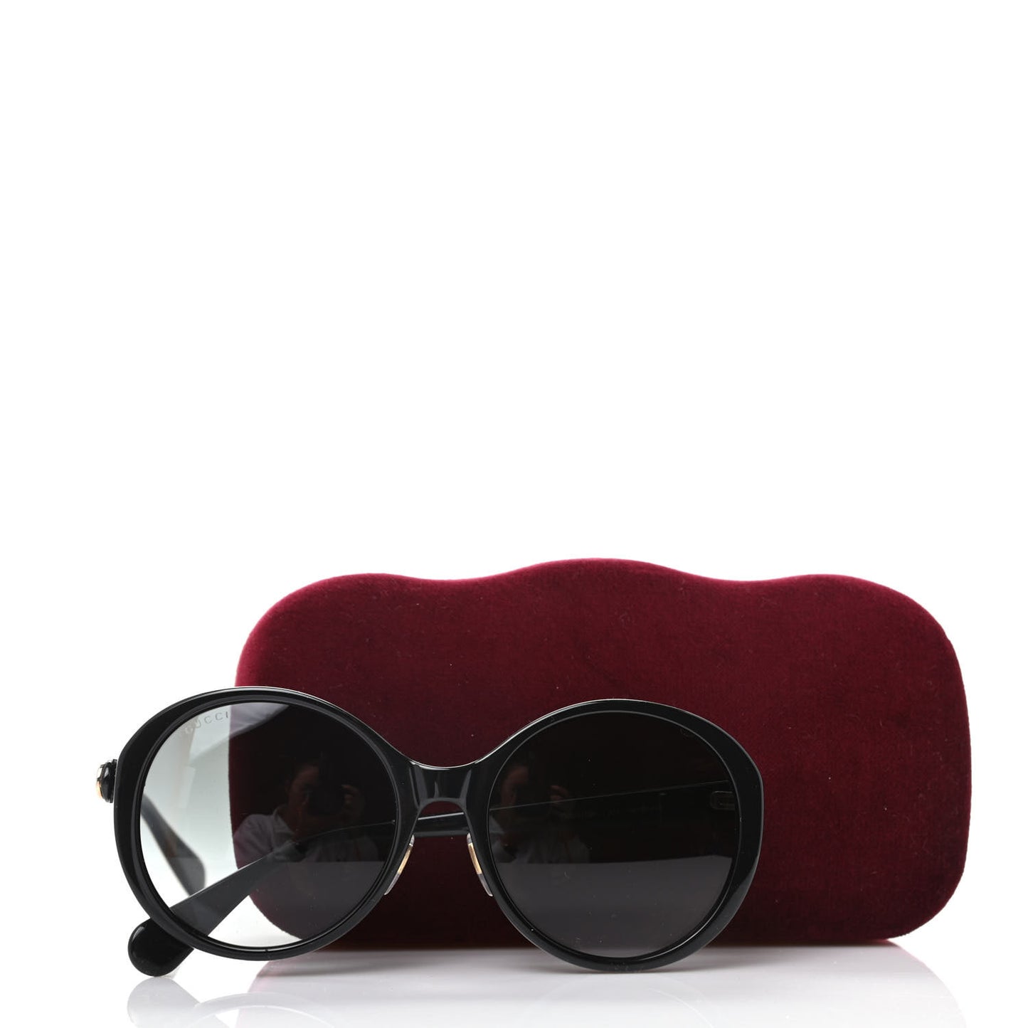 Acetate Round Sunglasses GG0370 Black