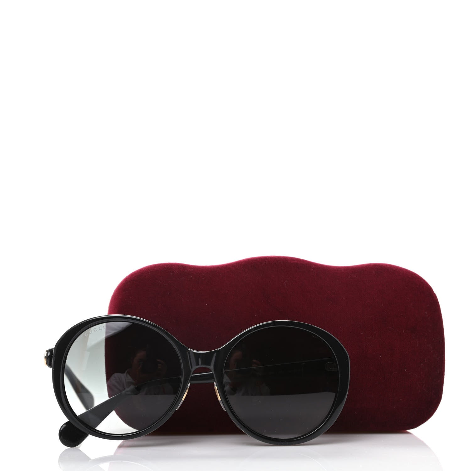 Gucci Acetate Round Sunglasses GG0370 Black 8 of 8
