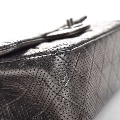 Chanel Metallic Lambskin Perforated Mini Rectangular Flap Grey 8 of 12