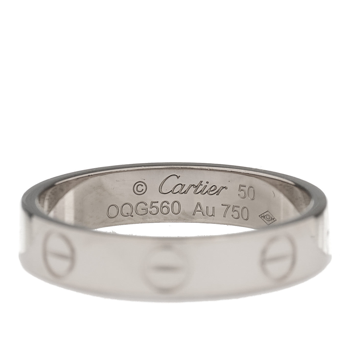 Cartier 18K White Gold 3.5mm LOVE Wedding Band Ring 50 5.25 4 of 5