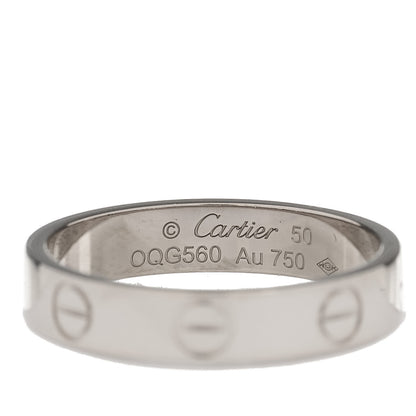 Cartier 18K White Gold 3.5mm LOVE Wedding Band Ring 50 5.25 4 of 5