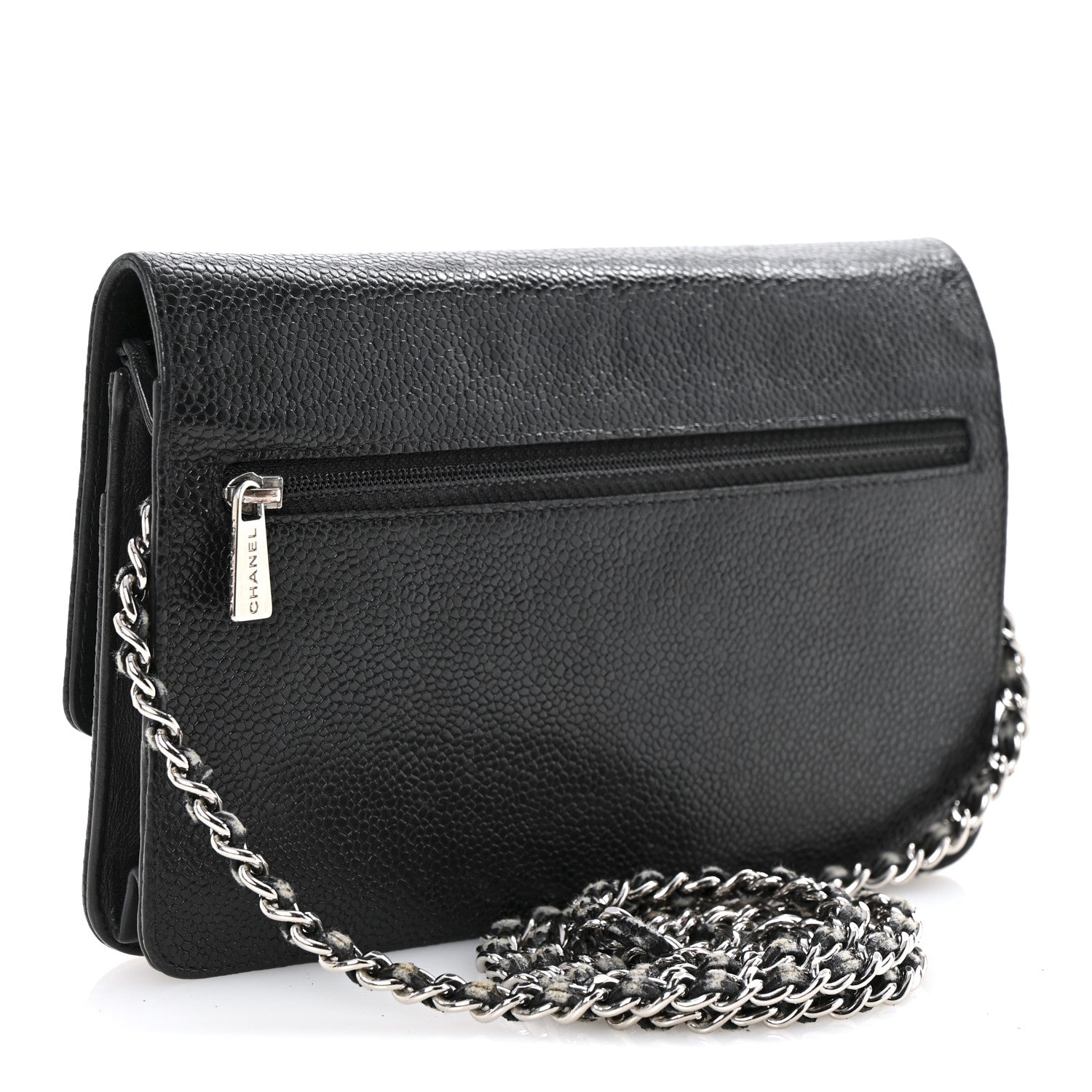 Chanel Caviar Timeless CC Wallet On Chain WOC Black 3 of 12