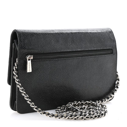 Chanel Caviar Timeless CC Wallet On Chain WOC Black 3 of 12