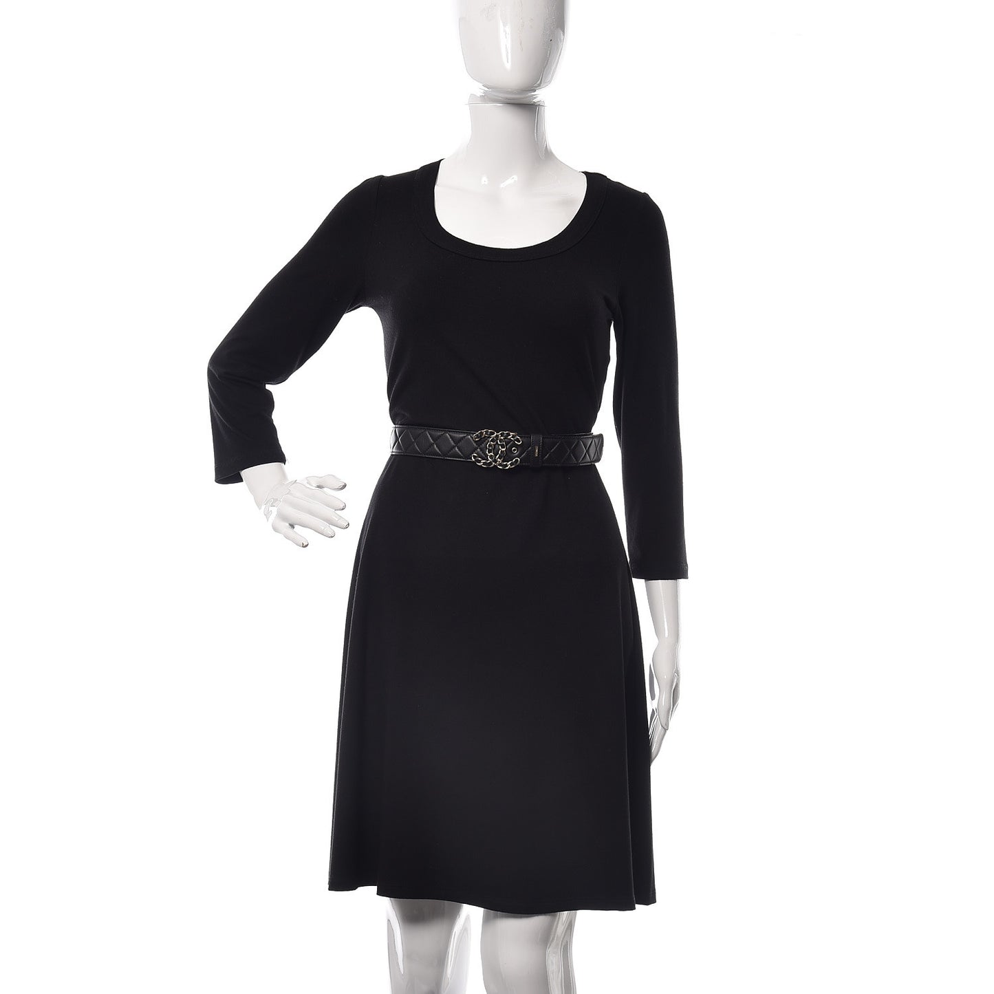 Lambskin Quilted CC Chain Belt 90 36 Black