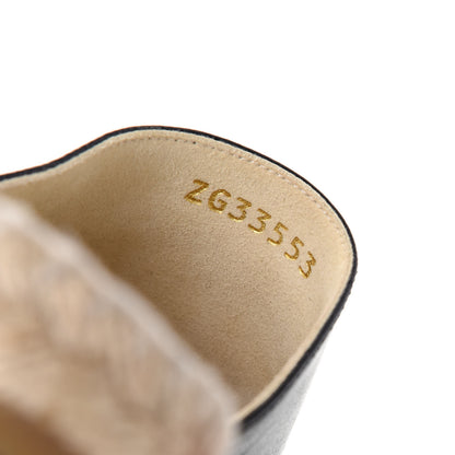 Chanel Goatskin Patent Calfskin CC Espadrille Mules 37 Black 10 of 11