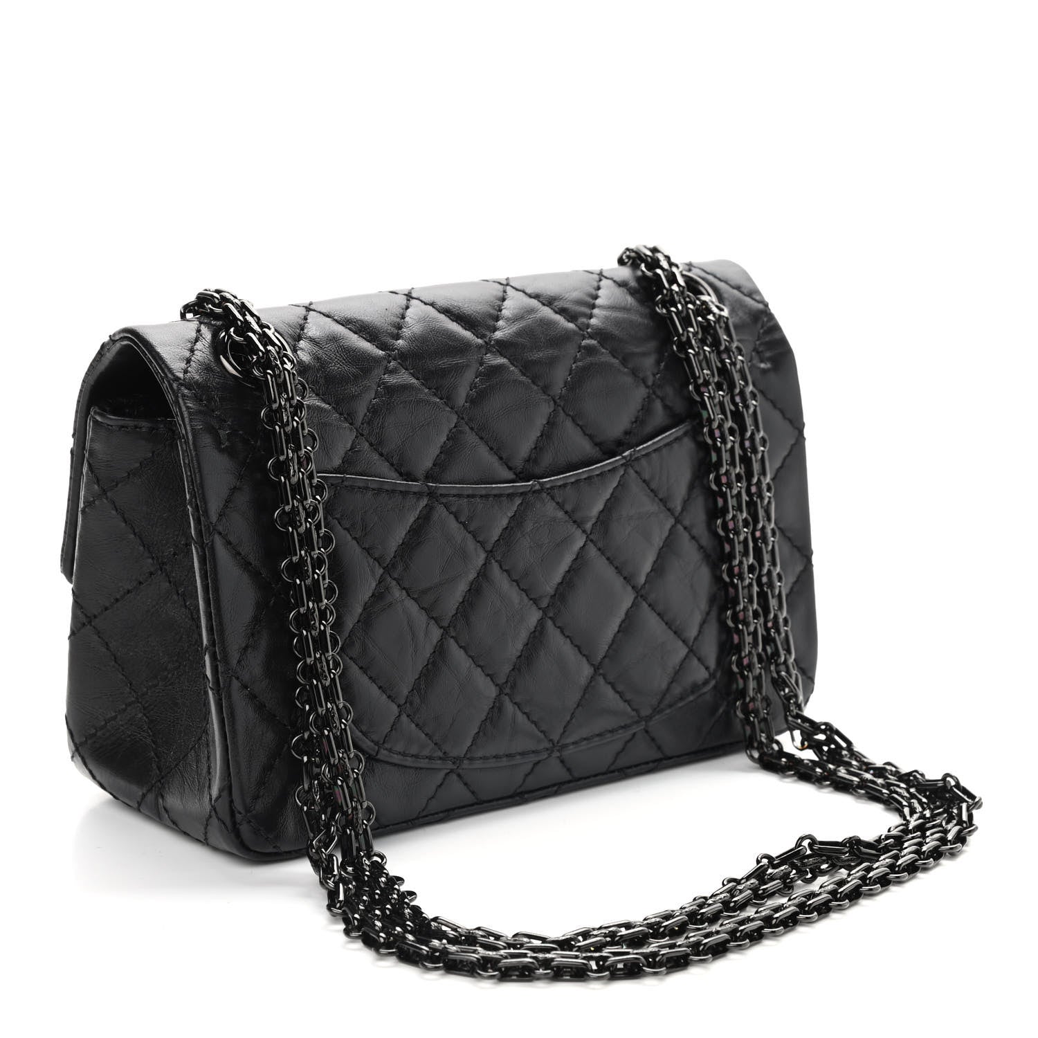 Chanel Aged Calfskin Quilted 2.55 Reissue Mini Flap So Black 3 of 9