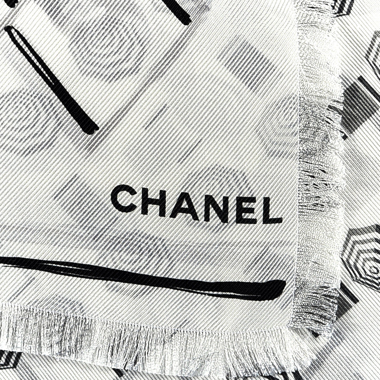 Silk CC Umbrella Print Scarf Grey