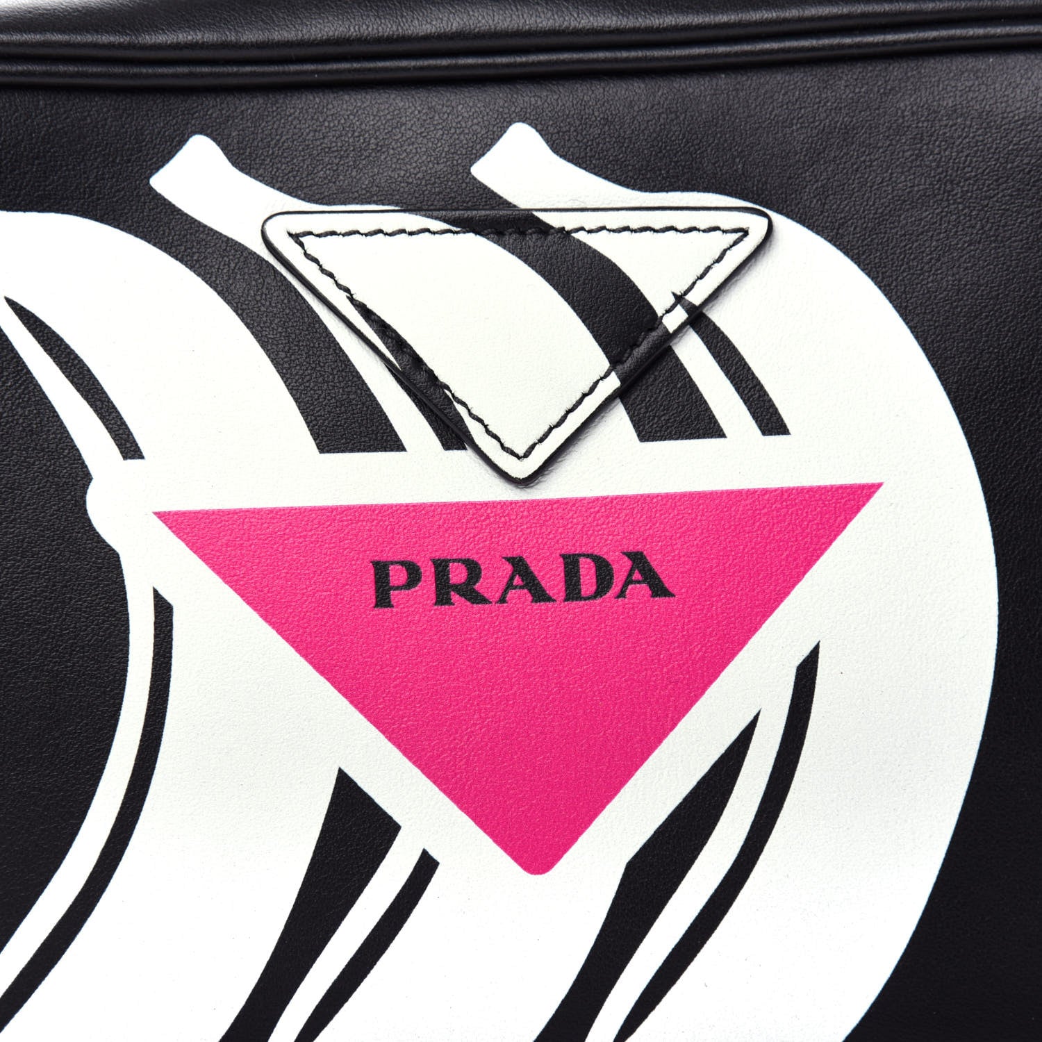 Prada City Calf Banana Print Camera Bag Black Fuchsia 9 of 9