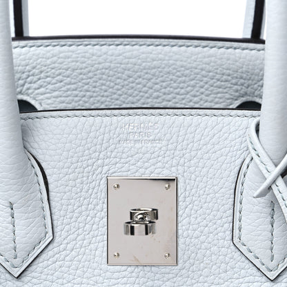 Hermes Taurillon Clemence Birkin 30 Bleu Pale 5 of 12