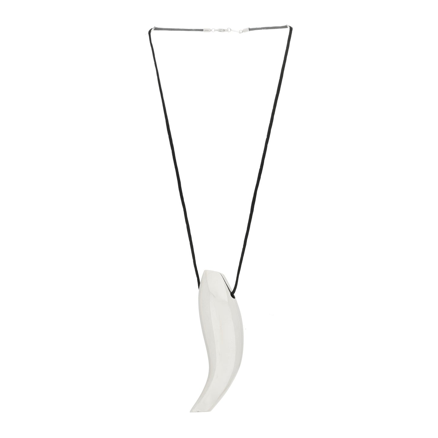 Sterling Silver Frank Gehry Fish Pendant Cord Necklace