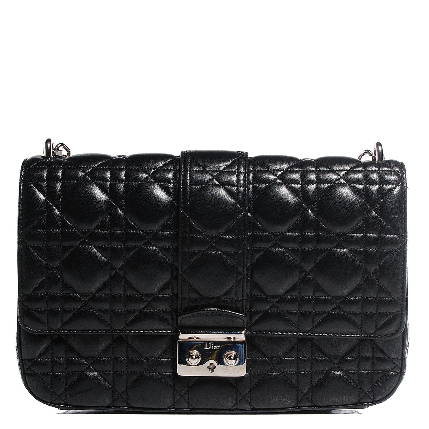 Lambskin Cannage Medium Miss Dior Flap Black